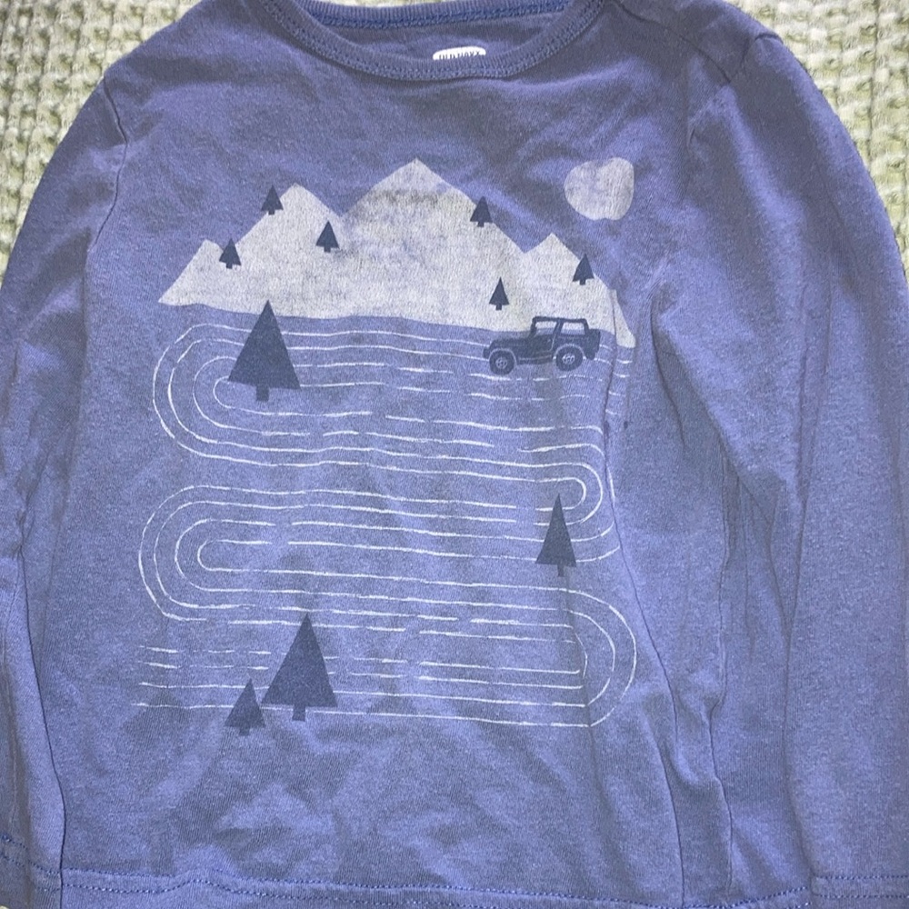 Kids Blue Graphic Long Sleeve Shirt